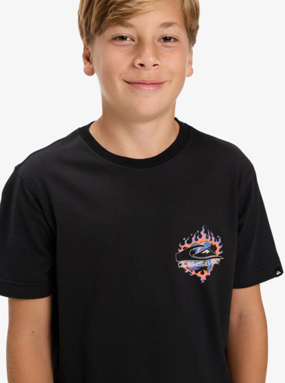 quiksilver, Ev In Flames - Short Sleeve T-Shirt for Boys 8-16, BLACK (kvj0) Ev In Flames - Short Sleeve T-Shirt for Boys 8-16  EQBZT04901