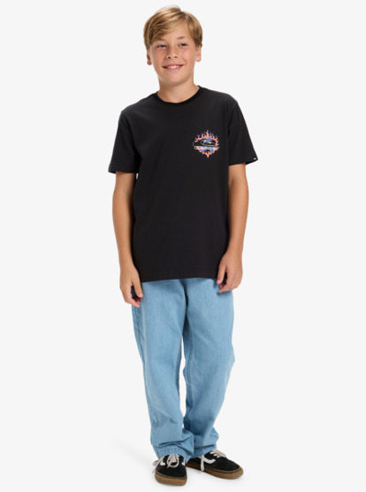 quiksilver, Ev In Flames - Short Sleeve T-Shirt for Boys 8-16, BLACK (kvj0) Ev In Flames - Short Sleeve T-Shirt for Boys 8-16  EQBZT04901