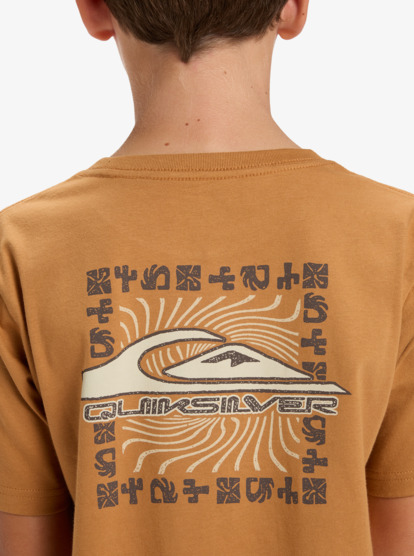 quiksilver, Evo Border Lines - T-Shirt à manches courtes pour Garçon 8-16 ans, ALMOND (cmd0) Evo Border Lines - Short Sleeve T-Shirt for Boys 8-16  EQBZT04908