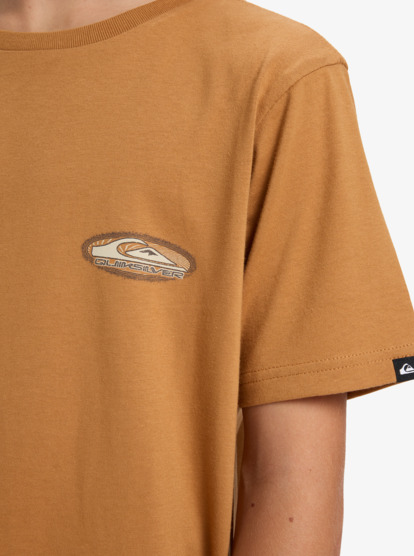 quiksilver, Evo Border Lines - T-Shirt à manches courtes pour Garçon 8-16 ans, ALMOND (cmd0) Evo Border Lines - Short Sleeve T-Shirt for Boys 8-16  EQBZT04908