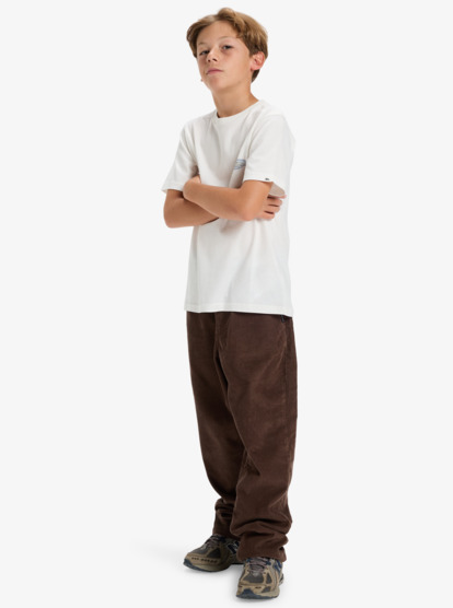 quiksilver, Evo Border Lines - Short Sleeve T-Shirt for Boys 8-16, SNOW WHITE (wbk0) Evo Border Lines - Short Sleeve T-Shirt for Boys 8-16  EQBZT04908