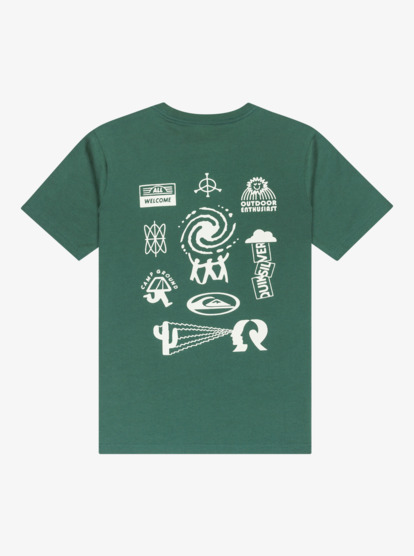 quiksilver, Hw Welcome All - Short Sleeve T-Shirt for Boys 8-16, TREKKING GREEN (tkr) Hw Welcome All - Short Sleeve T-Shirt for Boys 8-16  EQBZT04913