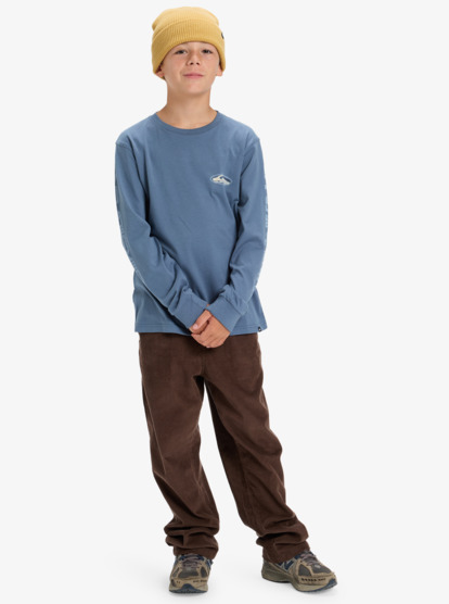 quiksilver, Evo Border Lines - Long Sleeve T-Shirt for Boys 8-16, CHINA BLUE (bnd0) Evo Border Lines - Long Sleeve T-Shirt for Boys 8-16  EQBZT04914