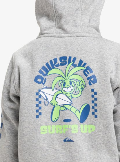 quiksilver, Graphic Zips - Sweat à capuche zippé pour Garçon, LIGHT GREY HEATHER (sjsh) Graphic Zips - Full Zip Hoodie for Boys  EQKFT03407