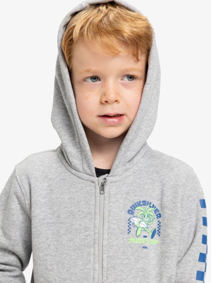 quiksilver, Graphic Zips - Sweat à capuche zippé pour Garçon, LIGHT GREY HEATHER (sjsh) Graphic Zips - Full Zip Hoodie for Boys  EQKFT03407