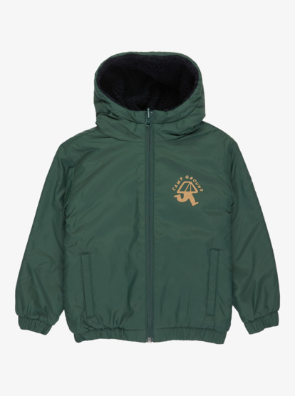 quiksilver, Reversible All Seas - Hooded Insulator Jacket for Boys, TREKKING GREEN (tkr) Reversible All Seas - Hooded Insulator Jacket for Boys  EQKJK03129