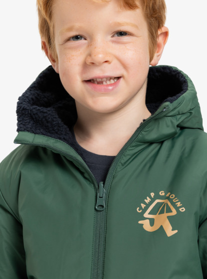 quiksilver, Reversible All Seas - Hooded Insulator Jacket for Boys, TREKKING GREEN (tkr) Reversible All Seas - Hooded Insulator Jacket for Boys  EQKJK03129
