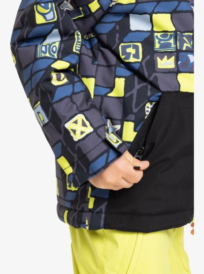 quiksilver, Little Mission Kids 10K - Funktionelle Snow-Jacke mit Kapuze für Jungen, 3D CHECKER YELLOW PLUM (yeg1) Little Mission Kids - Technical Snow Jacket for Boys  EQKTJ03026