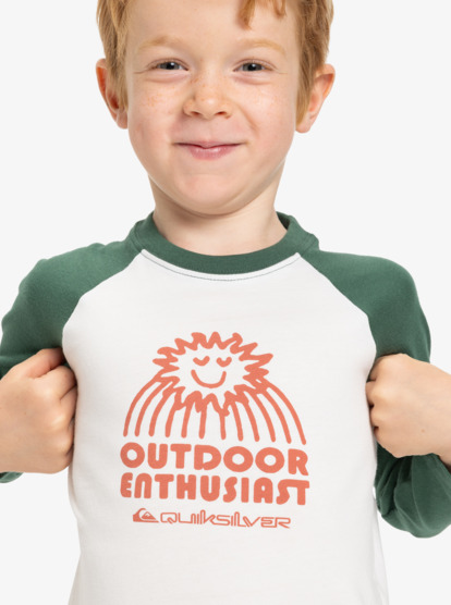 quiksilver, Ev Spot On Raglan - Long Sleeve T-Shirt for Boys, SNOW WHITE (wbk0) Ev Spot On Raglan - Long Sleeve T-Shirt for Boys  EQKZT03574