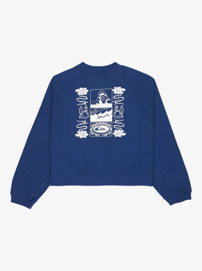 quiksilver, Graphic - Crew Neck Sweater for Women, ESTATE BLUE (bsw0) Graphic - Crew Neck Sweater for Women  EQWFT03198