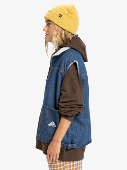 quiksilver, Road By Night Lined - Denim Jacket for Women, MEDIUM BLUE (bygw) Road By Night Lined - Denim Jacket for Women  EQWJK03081
