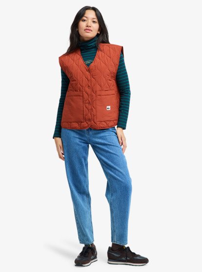 quiksilver, Kalong - Chaleco acolchado para mujer, HENNA (cqn0) Kalong - Puff Vest for Women  EQWJK03085