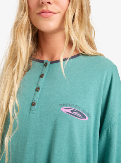 quiksilver, Henley - Long Sleeve Body for Women, DEEP SEA (gmw0) Henley - Long Sleeve Body for Women  EQWKT03199