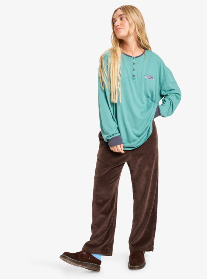 quiksilver, Henley - Long Sleeve Body for Women, DEEP SEA (gmw0) Henley - Long Sleeve Body for Women  EQWKT03199