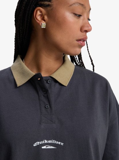 quiksilver, Mercury Standard Polo - Long Sleeve Polo Shirt for Women, TARMAC (kta0) Mercury Standard Polo - Long Sleeve Polo Shirt for Women  EQWKT03203
