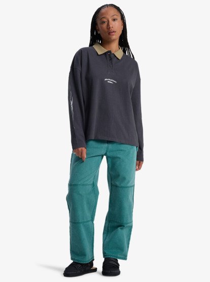 quiksilver, Mercury Standard Polo - Long Sleeve Polo Shirt for Women, TARMAC (kta0) Mercury Standard Polo - Long Sleeve Polo Shirt for Women  EQWKT03203