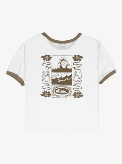 quiksilver, Ringer Screen - Short Sleeve T-Shirt for Women, SNOW WHITE (wbk0) Ringer Screen - Short Sleeve T-Shirt for Women  EQWKT03204