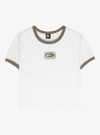 quiksilver, Ringer Screen - Short Sleeve T-Shirt for Women, SNOW WHITE (wbk0) Ringer Screen - Short Sleeve T-Shirt for Women  EQWKT03204