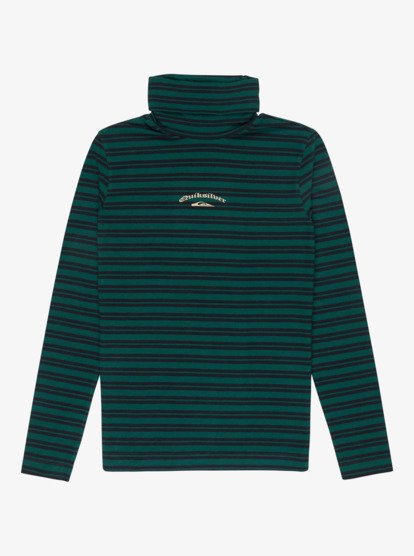 quiksilver, Mercury Turtle - Camiseta de manga larga para mujer, BOTANICAL GREEN MERCURY STRIPE (gze3) Mercury Turtle - Long Sleeve T-Shirt for Women  EQWKT03206