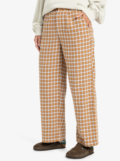 quiksilver, Penarek - Pantalón a cuadros para mujer, CHOCOLATE BROWN PENAREK (csd1) Penarek - Non-Denim Trousers for Women  EQWNP03061