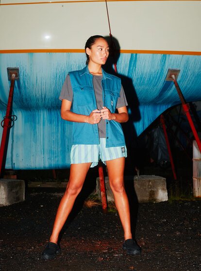 AOP - Elastic Waist Shorts for Women  EQWNS03088
