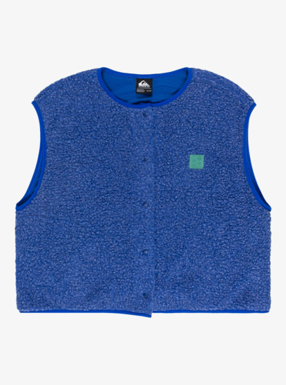 quiksilver, Cropped - Chaleco de sherpa para mujer, SURF THE WEB (prm0) Cropped - Sleeveless Sherpa Vest for Women  EQWPF03002