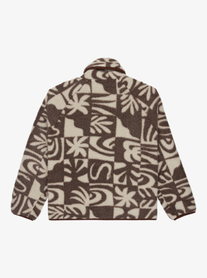 quiksilver, Chalok Sherpa - Chaqueta polar con botones para mujer, CHOCOLATE BROWN CHALOK CHECKER (csd6) Chalok Sherpa - Buttoned Polar Fleece Jacket for Women  EQWPF03003