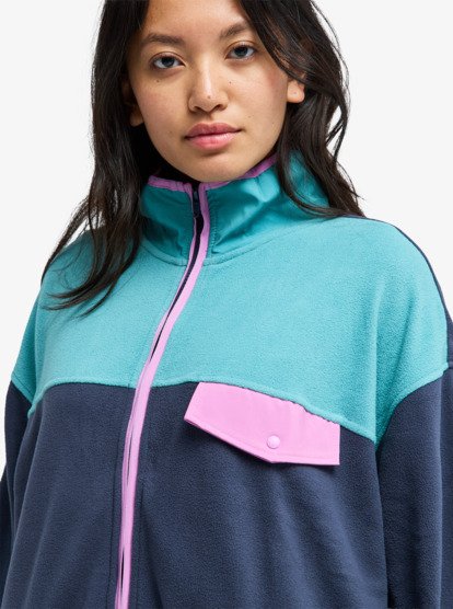 quiksilver, Kedai - Polar con cremallera para mujer, INDIA INK (ksh0) Kedai - Full Zip Polar Fleece for Women  EQWPF03005