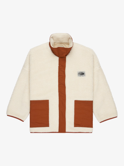 quiksilver, Minto Sherpa - Chaqueta de borreguito para mujer, SNOW WHITE (wbk0) Minto Sherpa - Sherpa Jacket for Women  EQWPF03007