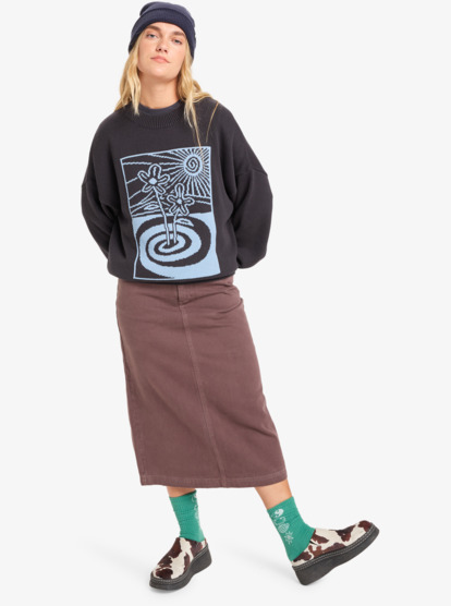 quiksilver, Barnwell - Crew Neck Sweatshirt for Women, TARMAC (kta0) Barnwell - Crew Neck Sweatshirt for Women  EQWSW03026