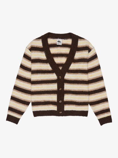 quiksilver, Bukit Cardigan - Cardigan for Women, CHOCOLATE BROWN STRIPES (csd3) Bukit Cardigan - Cardigan for Women  EQWSW03030
