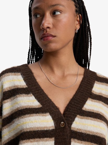 quiksilver, Bukit Cardigan - Cardigan for Women, CHOCOLATE BROWN STRIPES (csd3) Bukit Cardigan - Cardigan for Women  EQWSW03030
