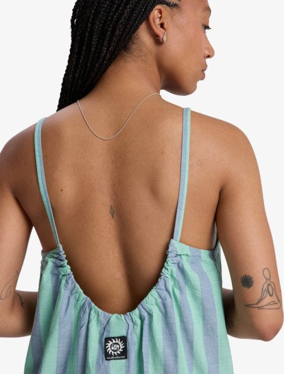quiksilver, Philia - Midi Dress for Women, GREEN SPRUCE STRIPE (gkz3) Philia - Midi Dress for Women  EQWWD03115