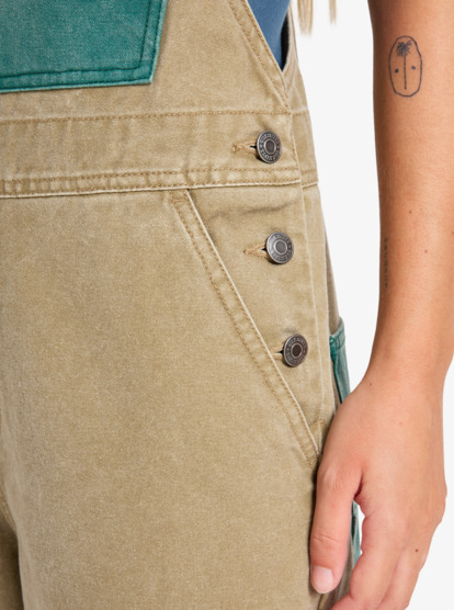 quiksilver, Sand - Relaxed Dungarees for Women, ELMWOOD (tmp0) Sand - Relaxed Dungarees for Women  EQWWD03121
