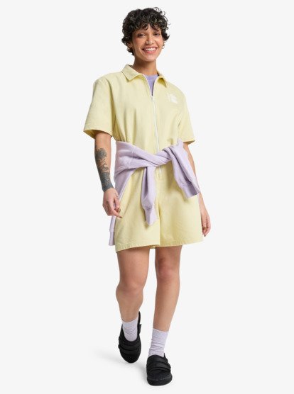 Craig - Twill Collared Playsuit for Women  EQWWD03126