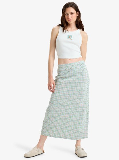 quiksilver, Calla - Lange rok voor Dames, SNOW WHITE CHEKKER CALLA (wbk1) Calla - Long Skirt for Women  EQWWK03026