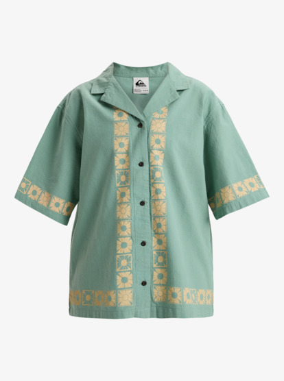 quiksilver, Bahamas - Short Sleeve Shirt for Women, MALACHITE GREEN (gjr0) Bahamas - Short Sleeve Shirt for Women  EQWWT03145