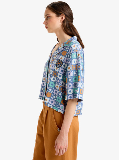 quiksilver, Tilebloom - Short Sleeve Shirt for Women, ORCHID PETAL TILEBLOOM MINI (pfj6) Tilebloom - Short Sleeve Shirt for Women  EQWWT03147