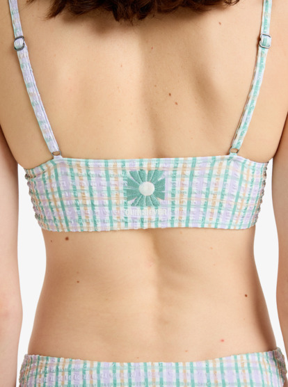 quiksilver, Lima Check - Bandeau Bikini Top for Women, SNOW WHITE CHEKKER MELLY (wbk6) Lima Check - Bandeau Bikini Top for Women  EQWX303142