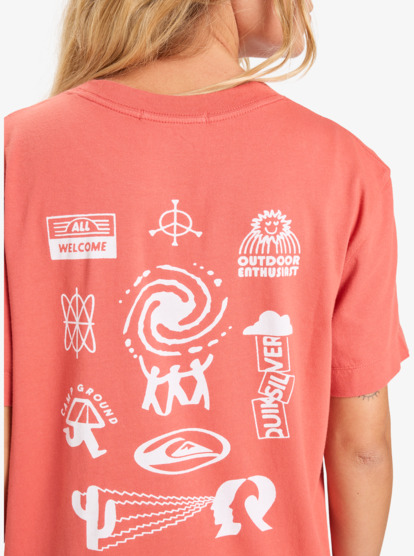 quiksilver, Standard - Camiseta de manga corta para mujer, MINERAL RED (mmz0) Standard - Short Sleeve T-Shirt for Women  EQWZT03197
