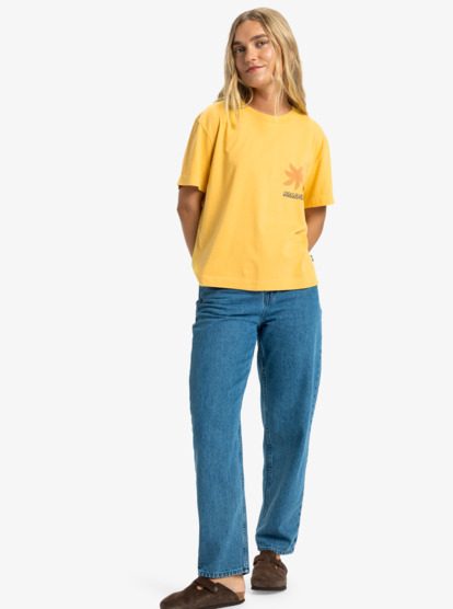 quiksilver, Standard - Short Sleeve T-Shirt for Women, RATTAN (yhp0) Standard - Short Sleeve T-Shirt for Women  EQWZT03197