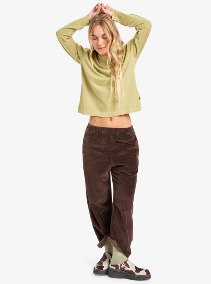 quiksilver, Essential - Long Sleeve T-Shirt for Women, SPONGE (tkp0) Essential - Long Sleeve T-Shirt for Women  EQWZT03199