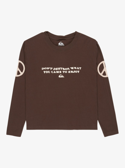 quiksilver, Standard - Camisola de manga comprida para mulher, CHOCOLATE BROWN (csd0) Standard - Long Sleeve T-Shirt for Women  EQWZT03200