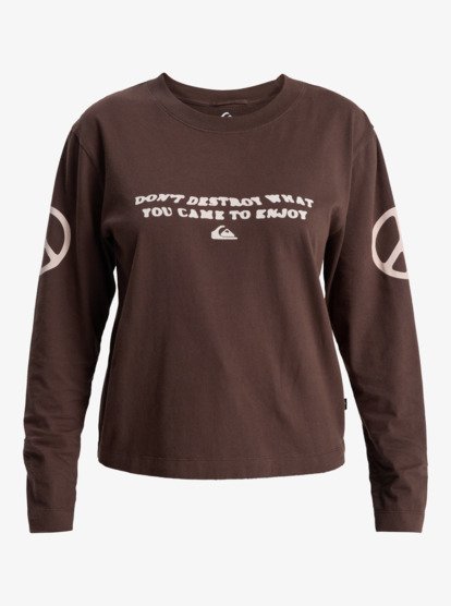 quiksilver, Standard - Camisola de manga comprida para mulher, CHOCOLATE BROWN (csd0) Standard - Long Sleeve T-Shirt for Women  EQWZT03200