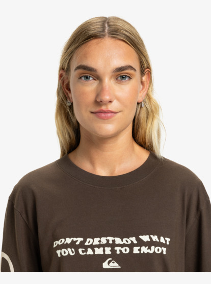 quiksilver, Standard - Camisola de manga comprida para mulher, CHOCOLATE BROWN (csd0) Standard - Long Sleeve T-Shirt for Women  EQWZT03200