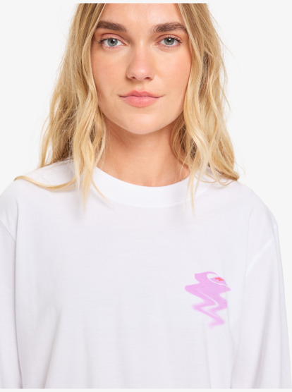 quiksilver, Standard - Long Sleeve T-Shirt for Women, WHITE (wbb0) Standard - Long Sleeve T-Shirt for Women  EQWZT03200