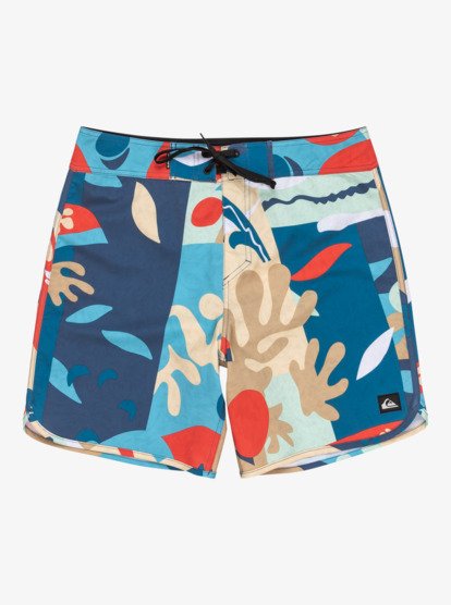 quiksilver, Surfsilk Scallop 18" - Board Shorts for Men, KHAKI ABSTRACTOM (cjz3) Surfsilk Scallop 18" - Board Shorts for Men  EQYBS04862
