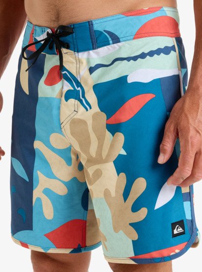 quiksilver, Surfsilk Scallop 18" - Board Shorts for Men, KHAKI ABSTRACTOM (cjz3) Surfsilk Scallop 18" - Board Shorts for Men  EQYBS04862