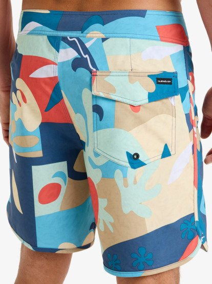 quiksilver, Surfsilk Scallop 18" - Board Shorts for Men, KHAKI ABSTRACTOM (cjz3) Surfsilk Scallop 18" - Board Shorts for Men  EQYBS04862