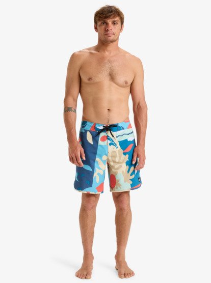 quiksilver, Surfsilk Scallop 18" - Board Shorts for Men, KHAKI ABSTRACTOM (cjz3) Surfsilk Scallop 18" - Board Shorts for Men  EQYBS04862
